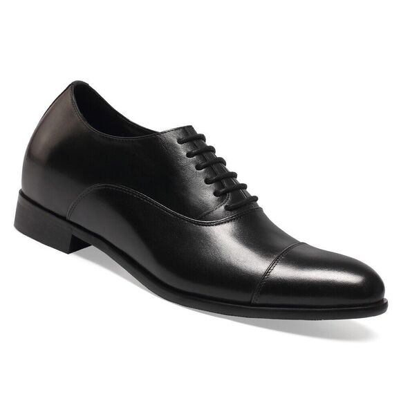 US7 CHAMARIPA Elevator Shoes 7cm/2.7inches Height Increase Men Black Dress Shoes